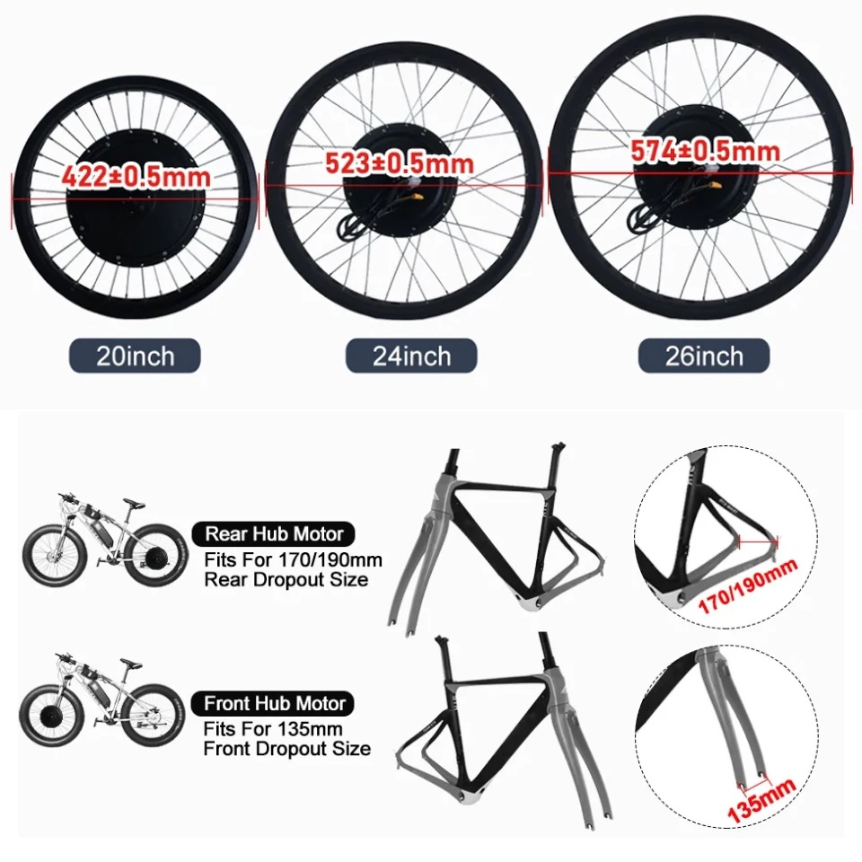 72V 3000W Fat Tire Sneeuwfiets - Ebike Conversion Kit 72V 3000W recensie en prijs